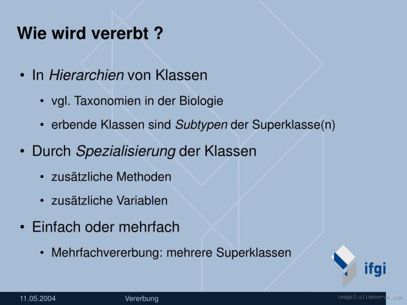 Welches Verhalten wird vererbt?