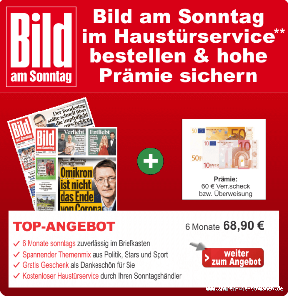 Was kostet eine Bild am Sonntag aktuell? Alle Infos zum Preis