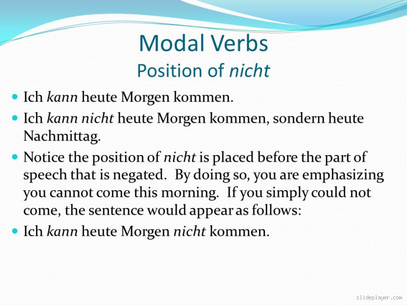 Identifizierung von Nicht-Modalverben: Welches Verb ist kein Modalverb?
