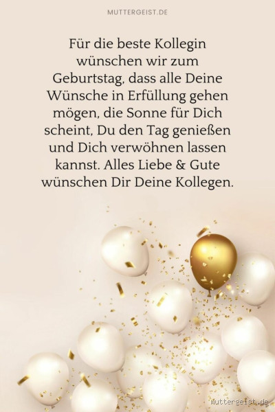 Wie schreibt man „wünschen dir deine Arbeitskollegen“ richtig?